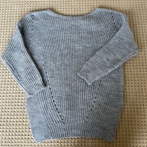 EUC gray Love sweater with slits on sides